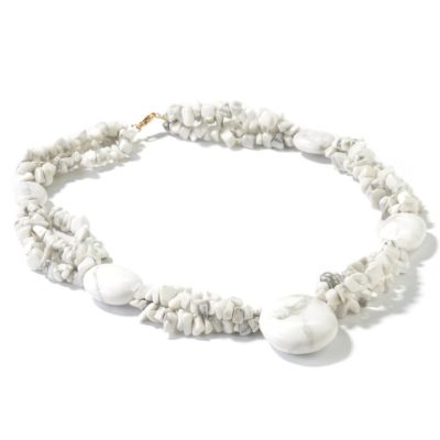 14K Gold 18" Howlite Necklace
