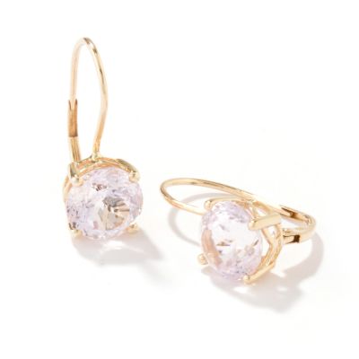 14K Gold Kunzite Earrings