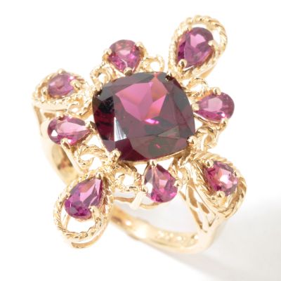 14K Gold Rhodolite Garnet Ring