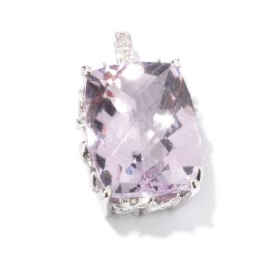 J313785 - 14K White Gold Pink Amethyst & Diamond Pendant