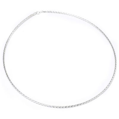 J314093 - 14K White, Yellow or Rose Gold 17" 2mm Round Omega Chain Necklace
