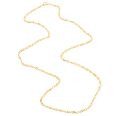 J314135 - 14K 18" Colors of Gold Singapore Chain Necklace