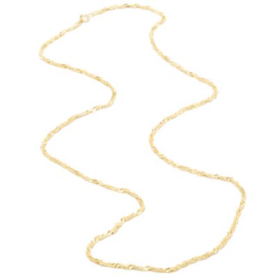 J314136 - 14K 20" Colors of Gold Singapore Chain Necklace
