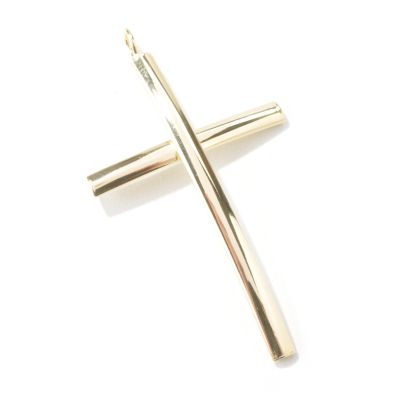 J314201 - 14K White, Yellow, Rose, Chocolate or Green Gold Polished Cross Pendant