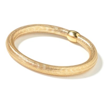 14K Gold 6" Flexible Omega-Style Slip-On Bangle Bracelet
