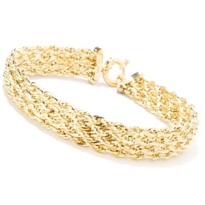 14K Gold 8.25" Fancy Textured & Polished Rope Bracelet