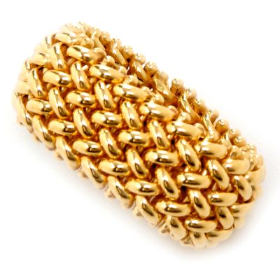 14K White or Yellow Gold Woven Flexible Ring