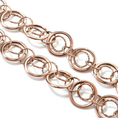 14K Yellow or Chocolate 18" Effusione Circle Link Necklace