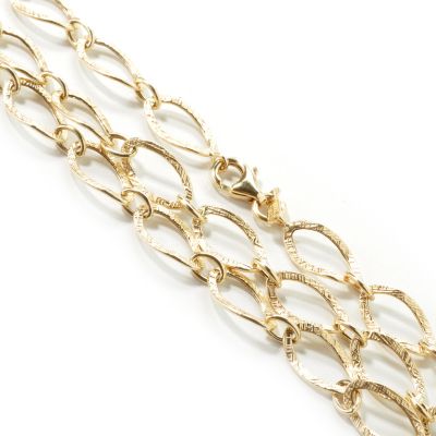 14K Gold 18" Tiered Oval Link Necklace