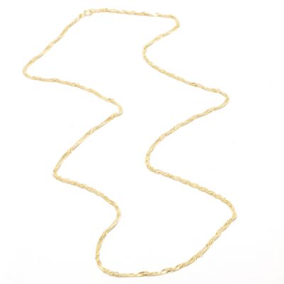 J314317 - 14K 24" Colors of Gold Singapore Chain Necklace