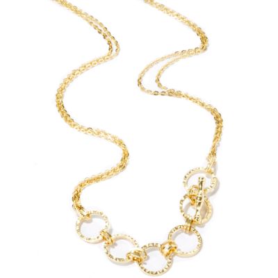 14K Gold 18" Versatile Circle Design Necklace