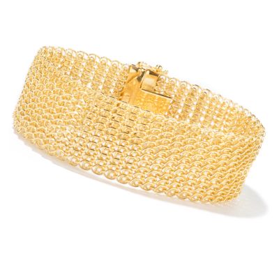 14K Gold 7.5" Florentine Bold Woven Bracelet