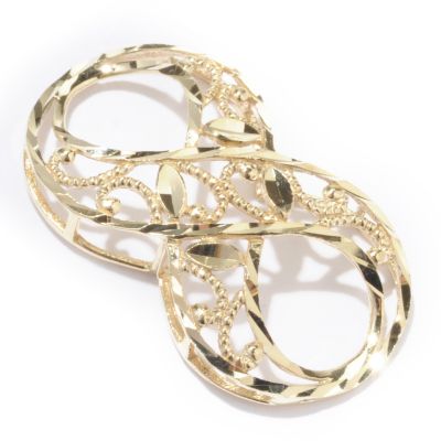 10K White, Rose or Yellow Gold Filigree Infinity Slide Pendant