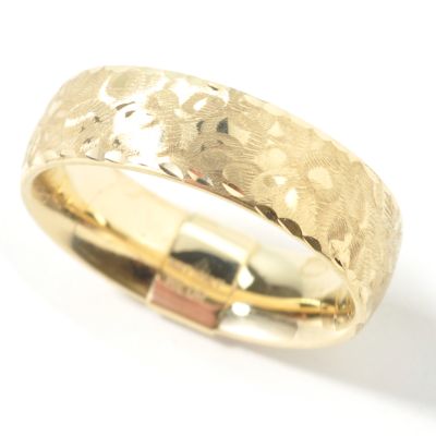14K White, Rose, Yellow or Chocolate Gold Damasco Textured Band Ring