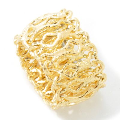 J314383 - 14K White or Yellow Gold Florentine Crochet Flexible Ring