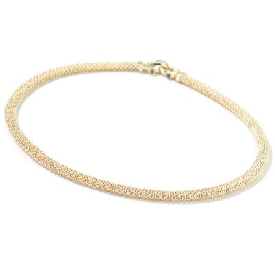 14K Gold 17" Sapphire & Diamond Tessere Link Necklace