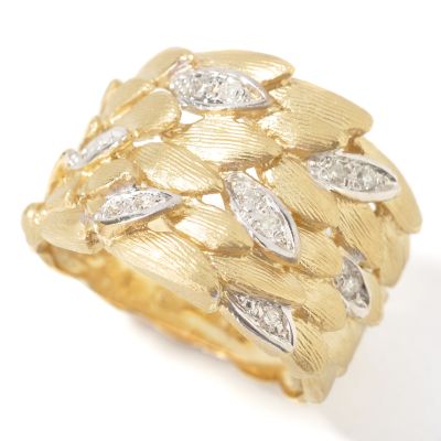 14K White & Yellow Gold Diamond Accent Multi-Leaf Ring