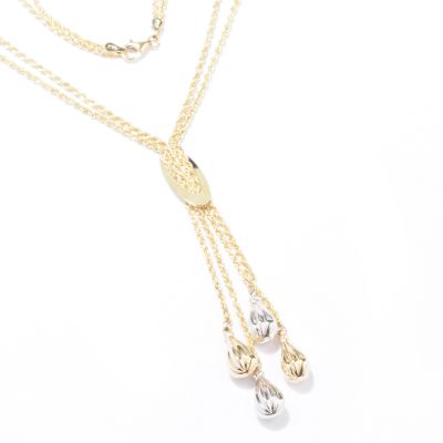 14K White / Yellow Gold 18" Double-Strand Rope Necklace