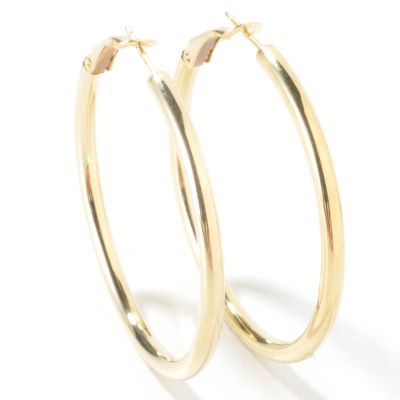 14K Gold Tubing Style Hoop Earrings