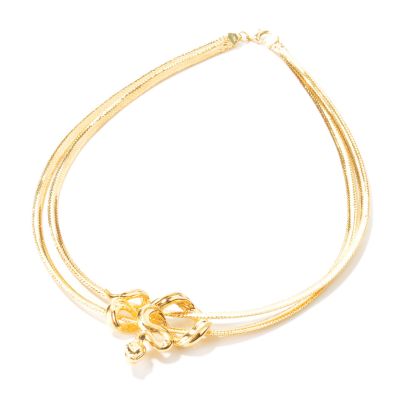 J314447 - 14K Gold 18" Artform Serpent Double-Strand Omega Necklace