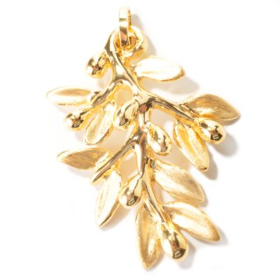 J314458 - 14K Gold D'Olivio Olive Branch Artform Pendant