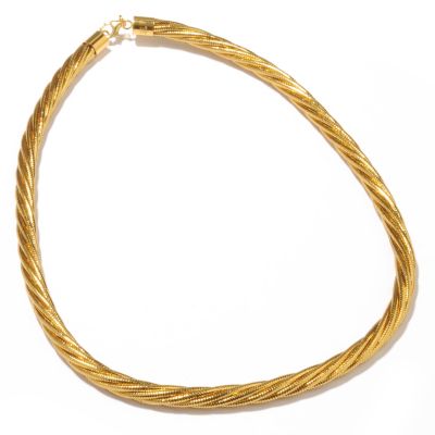 J314481 - 14K White or Yellow Gold 18" Settebella Silicone Multi-Strand Torchon Necklace