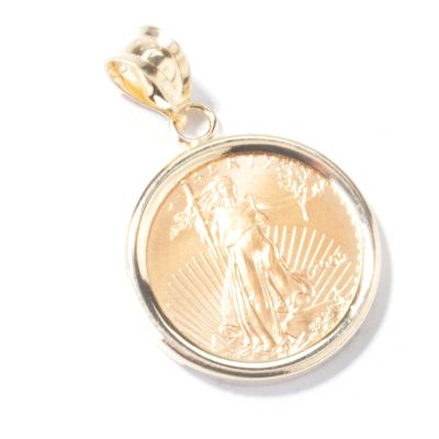 J314534 - 2009 1/10 oz. Gold American Eagle Coin 14K Gold Pendant