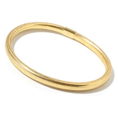 J314916 - 14K Gold Choice 7.75" or 8.5" Silicone Allegro Glitter Bangle Bracelet