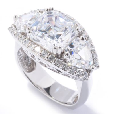 Sterling Silver / Platinum Victorian Cut Three-Stone Brilliante Ring