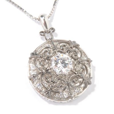 Sterling Silver / Black Rhodium Brilliante Bi-Level Pendant w/ Chain