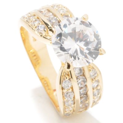Sterling Silver / Platinum or 18K Vermeil Round Cut Brilliante Bridal Ring