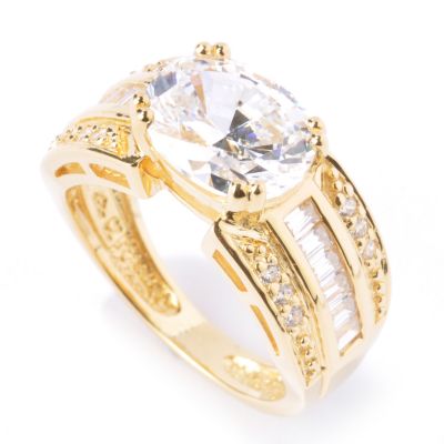 Sterling Silver / Platinum or Vermeil Oval Cut Brilliante Center Ring