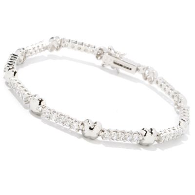 Sterling Silver / Platinum 8" Brilliante Station Bracelet