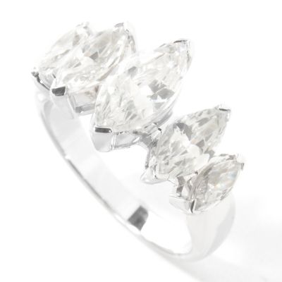 Sterling Silver Marquise Cut Brilliante Five-Stone Ring