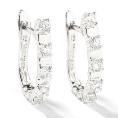Sterling Silver / Platinum Brilliante Five-Stone Earrings