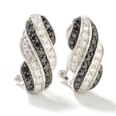 Sterling Silver / Platinum Black & White Brilliante Earrings