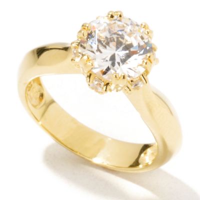 Sterling Silver / 18K Vermeil Round Cut Brilliante Ring