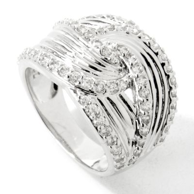 Sterling Silver / Platinum Brilliante Pave Twist Ring