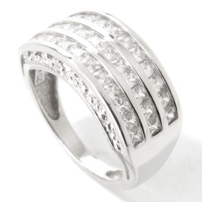 Sterling Silver Brilliante Three-Row Band Ring