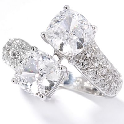 Sterling Silver Brilliante Pave Bypass Ring