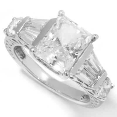 Sterling Silver Baguette Cut Brilliante Ring