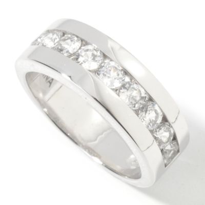 Sterling Silver / Platinum Brilliante Channel Set Band Ring