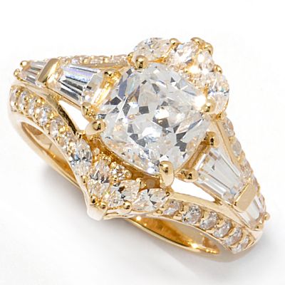 Sterling Silver / Vermeil or Rhodium Cushion Cut Brilliante Ring