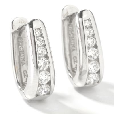 Sterling Silver Brilliante Graduated Huggie Earrings
