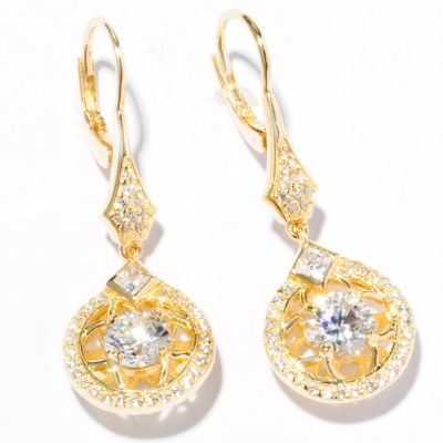 J315779 - Sterling Silver / Vermeil or Rhodium Brilliante Dangle Drop Earrings