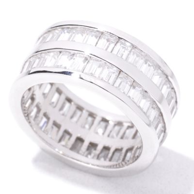 Sterling Silver Brilliante Channel Set Two-Row Band Ring