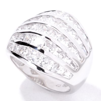 Sterling Silver Brilliante Channel Set Five-Row Ring