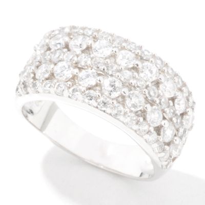 Sterling Silver / Platinum Brilliante Wide Band Ring