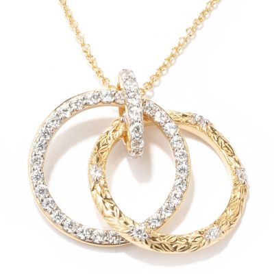 Sterling Silver Brilliante Double Ring Pendant w/ Chain