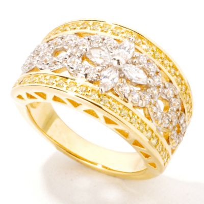 Sterling Silver / Vermeil Brilliante Wide Floral Ring
